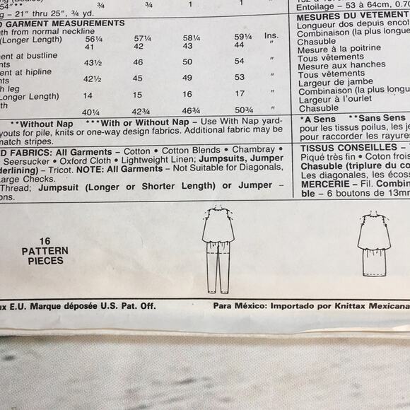 Vintage 1988 McCall's Sewing Pattern 3774 Maternity Jumpsuit & Jumper Size Small - Picture 6 of 10